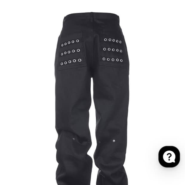 b.access eyelet button black jeans
