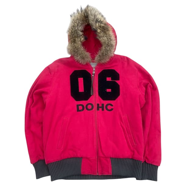 DOHC 핑크 후드 패딩 점퍼 95