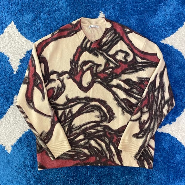 ZARA 패턴 니트 M