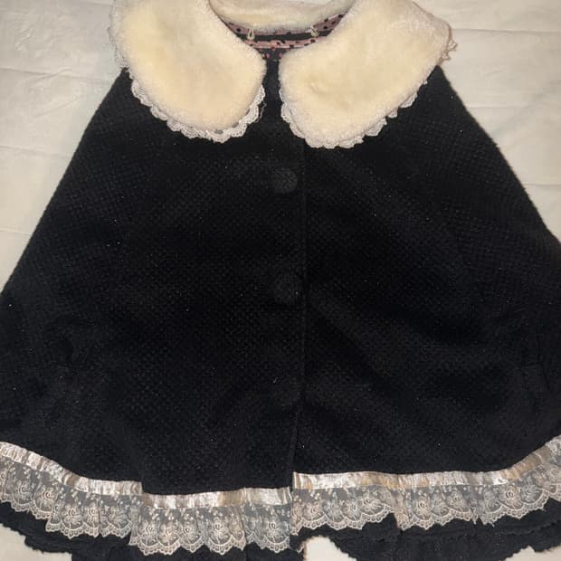 리즈리사 트랄라라 트라라 판쵸 망토 케이프 코트 갸루 히메 빈티지 