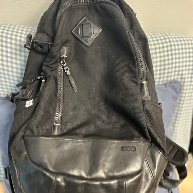 VISVIM 올드비즈빔 올블랙 소가죽 발리스틱백팩 20L