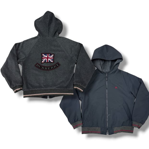 버버리 리버시블 플리스 바람막이 후드집업
