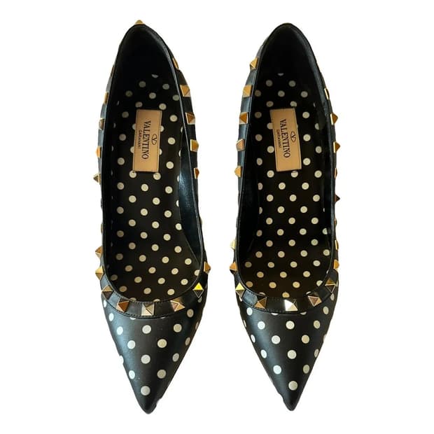 발렌티노 valentino 락스터드 도트힐 구두 힐 38