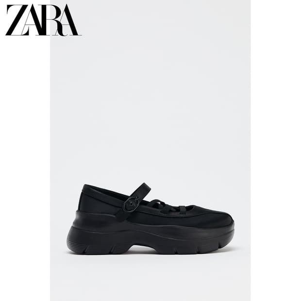 Zara 발레리나 새틴 스트랩 플랫폼