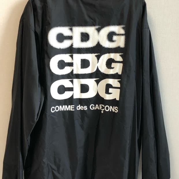 CDG 로고 코치 자켓 블랙 L