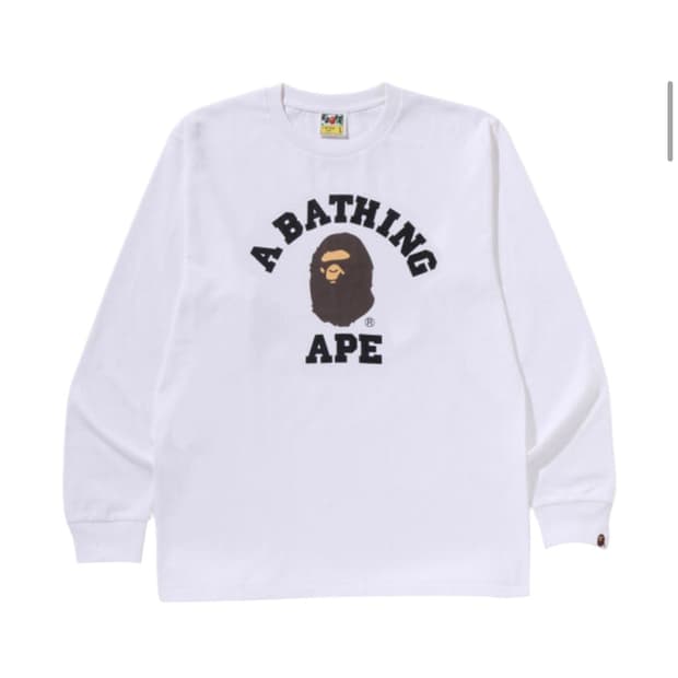 베이프 화이트 롱슬리브 티셔츠 L