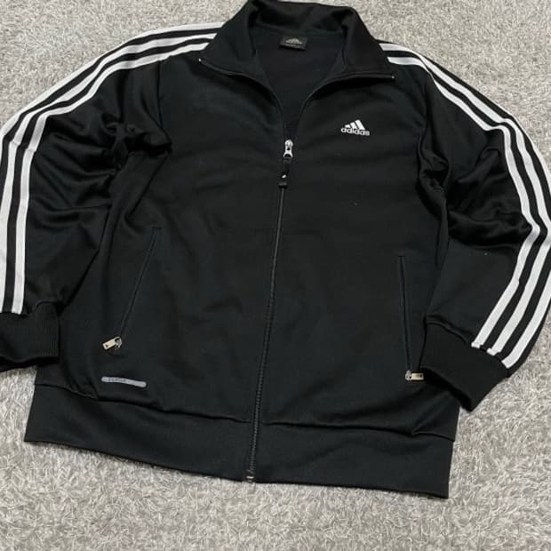 아디다스 블랙 검정 트랙탑 져지집업 95/M