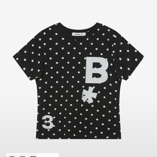 바우프 B logo 슬림핏 티셔츠 [도트 블랙]