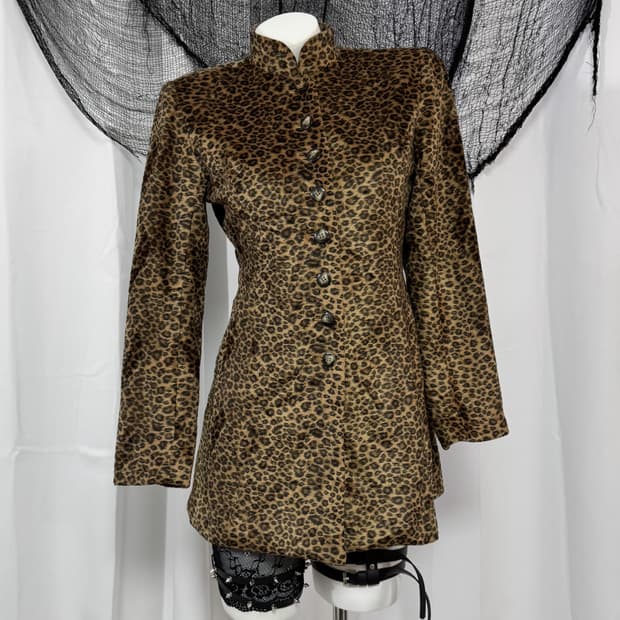 leopard velvet coat