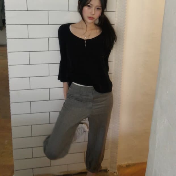 생로랑 크롭 슬랙스 34