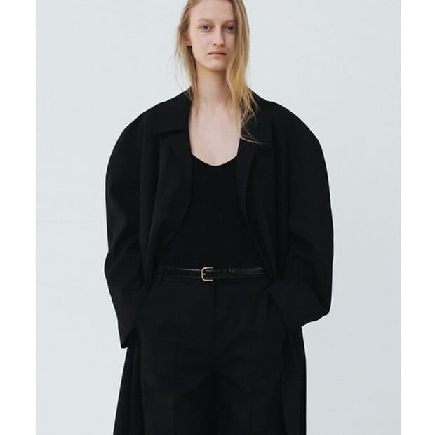 르917 1980 classic wool raglan coat black