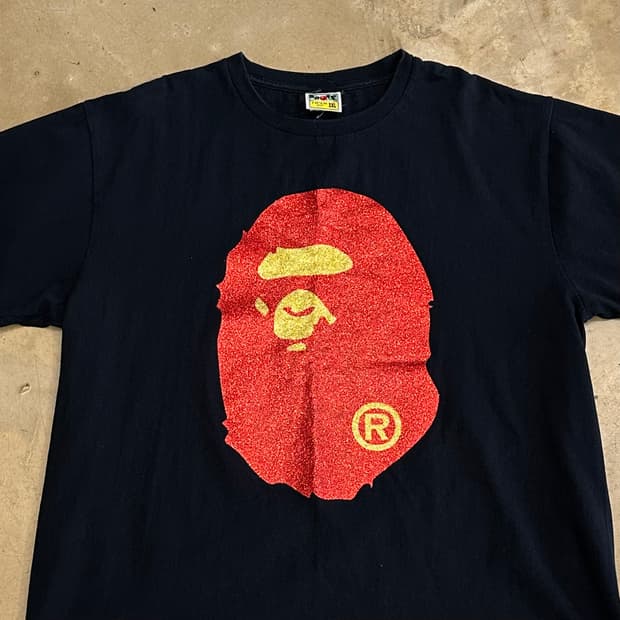 2XL 베이프 글리터 빅에이프 반팔티