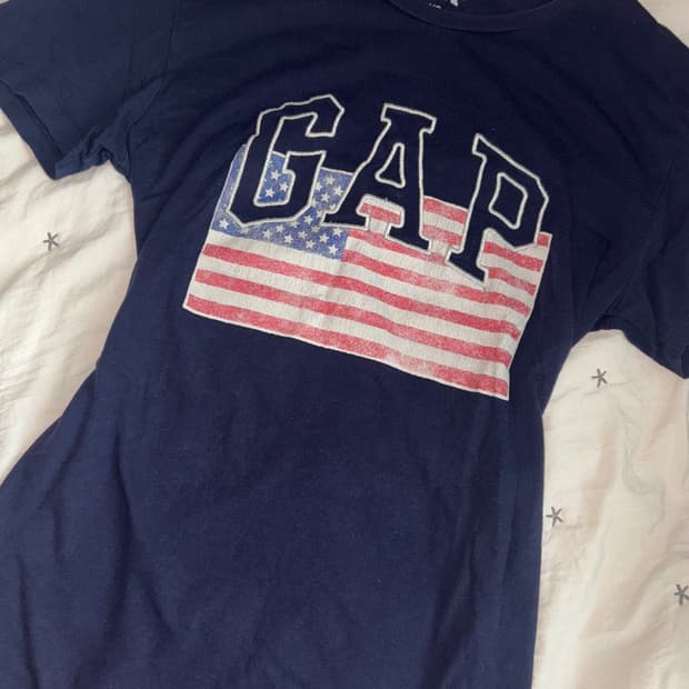 Gap 갭 성조기 네이비 슬림핏 반팔