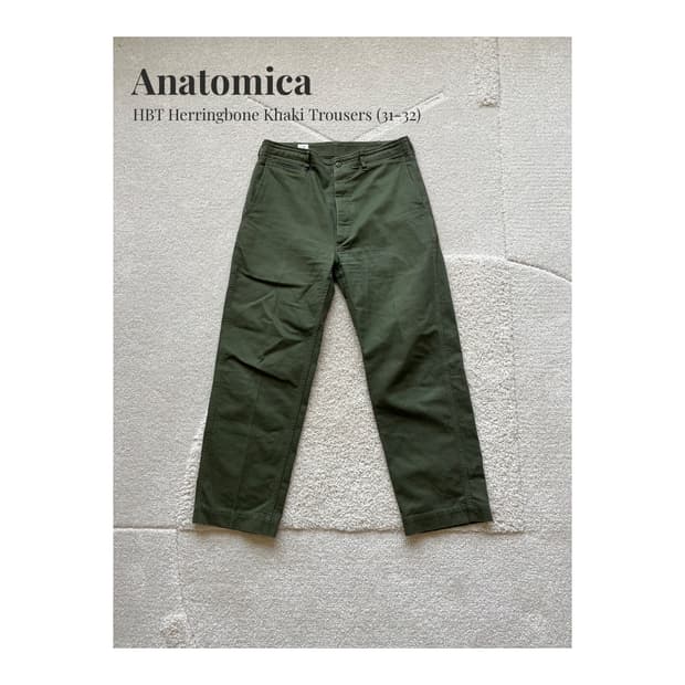 Anatomica 헤링본 카키 HBT 트라우저 (31-32)