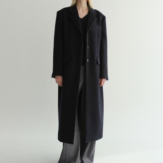 EAAH TAILORING WOOL COAT NAVY 이아 코트