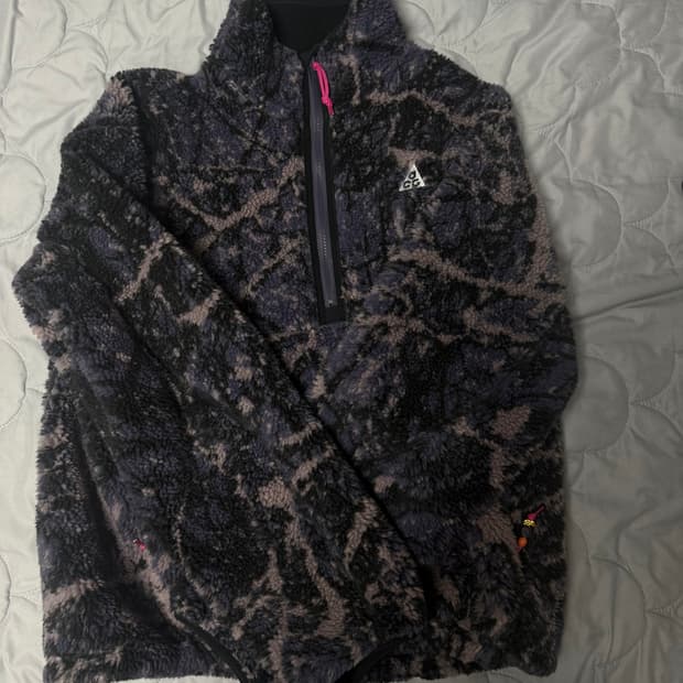 ( 상태 최상 L ) 나이키 ACG 후리스 하프집업 아노락 다크 레이즌