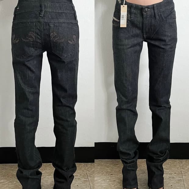 디젤 y2k 부츠컷 블랙 데님