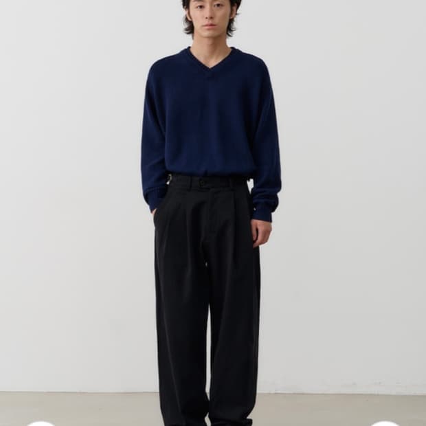 노운 와이드 테이퍼드 치노 팬츠 블랙 0사이즈