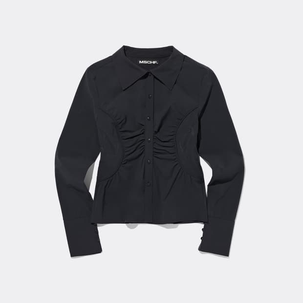 [L] 미스치프 SHIRRING SHIRT-CHARCOAL