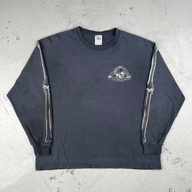 빈티지 Welding Testing 엑스레이 스컬 긴팔티