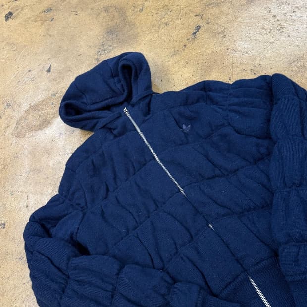 아디다스 네이비 숏 울 패딩 자켓 90