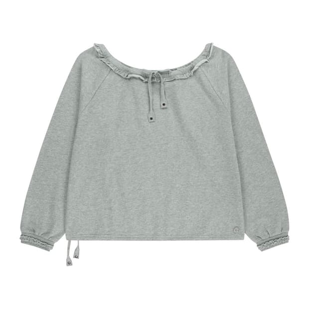 코이세이오 드로우스트링 롱슬리브 멜란지그레이