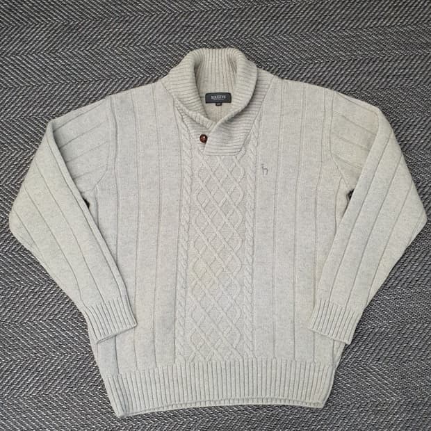 헤지스 울100 숄카라 니트 스웨터 남자105