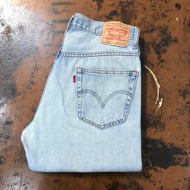 리바이스 505 연청 데님 팬츠 허리 32 사이즈 