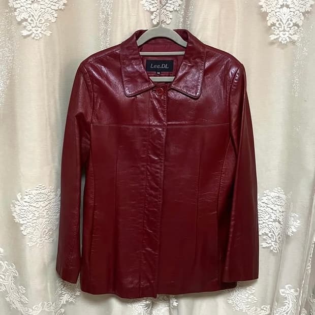 빈티지 버건디 소가죽 자켓
