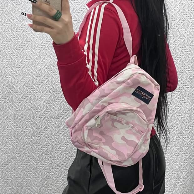 잔스포츠 희귀 Y2K 딸기우유 카모 키치 미니 백팩 C10207