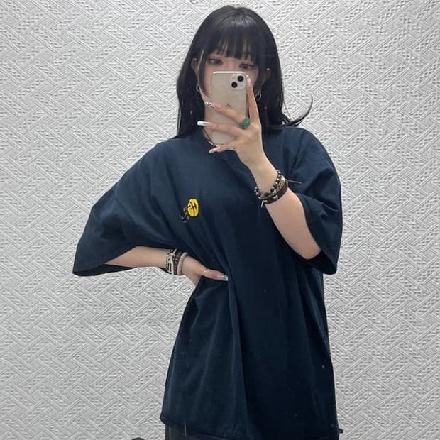 길단 빈티지 스트릿 펑크 키치 프린팅 반팔티 XL C11464