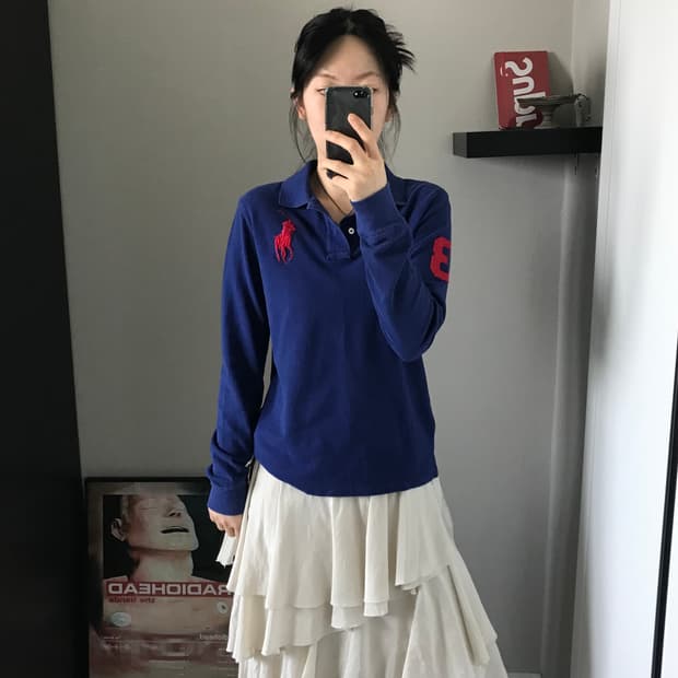 폴로 랄프로렌 빅포니로고 블루 카라티