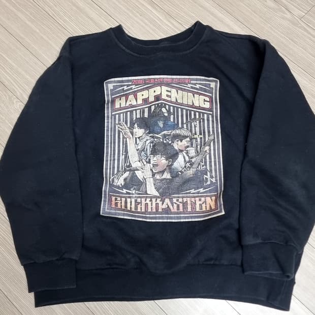 국카스텐 HAPPENING 블랙 맨투맨 티셔츠(95)