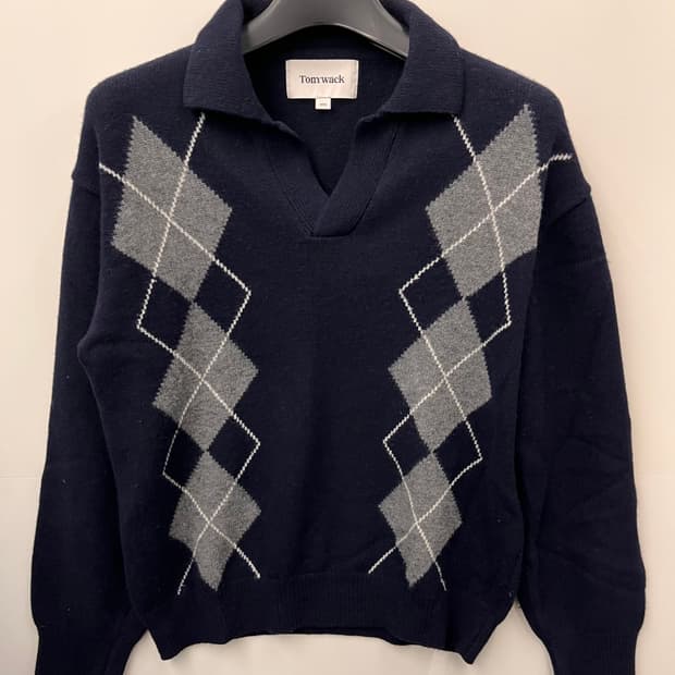 토니웩 Tonywack 아가일 브이넥 니트 L