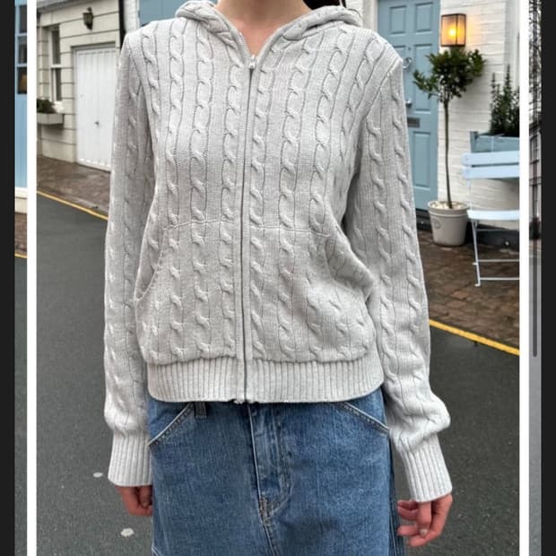 브랜디멜빌 아르나 니트 후드 집업 아이보리