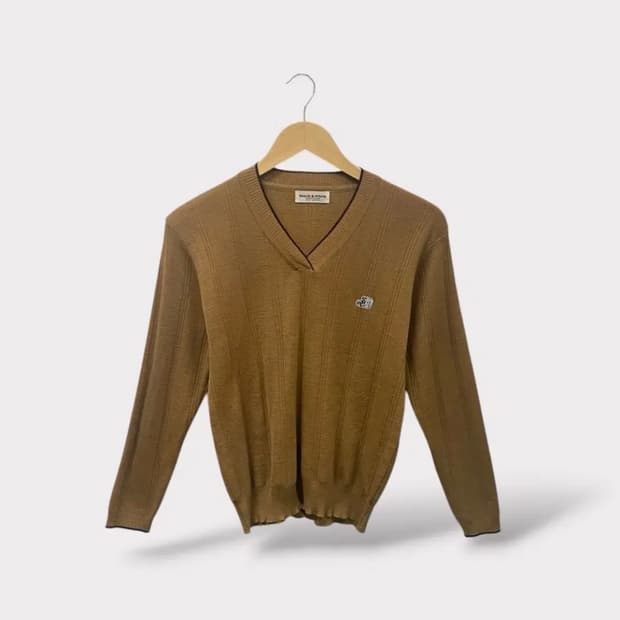 블랙앤화이트 얇은 브이넥 니트 S