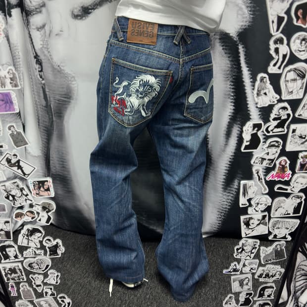 EVISU 에비수 사자 자수 팬츠