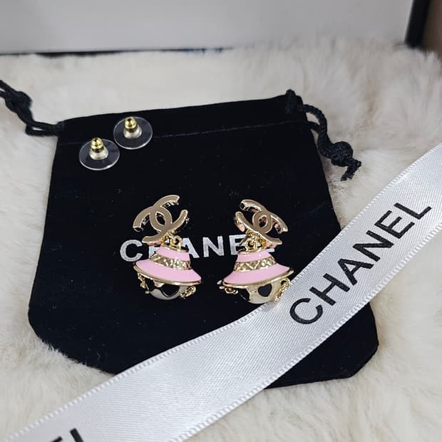 빈티지 핑크 샤넬 귀걸이