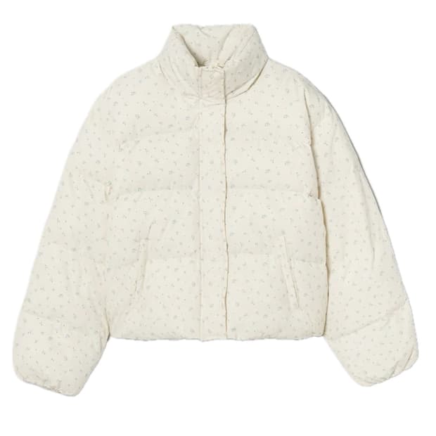 에잇세컨즈 플로럴 프린트 웰론 패딩 신상