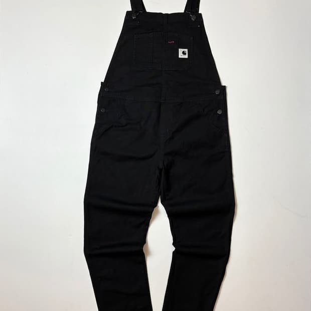 칼하트 WIP 블랙 빕 오버롤 스트레이트 PN8208