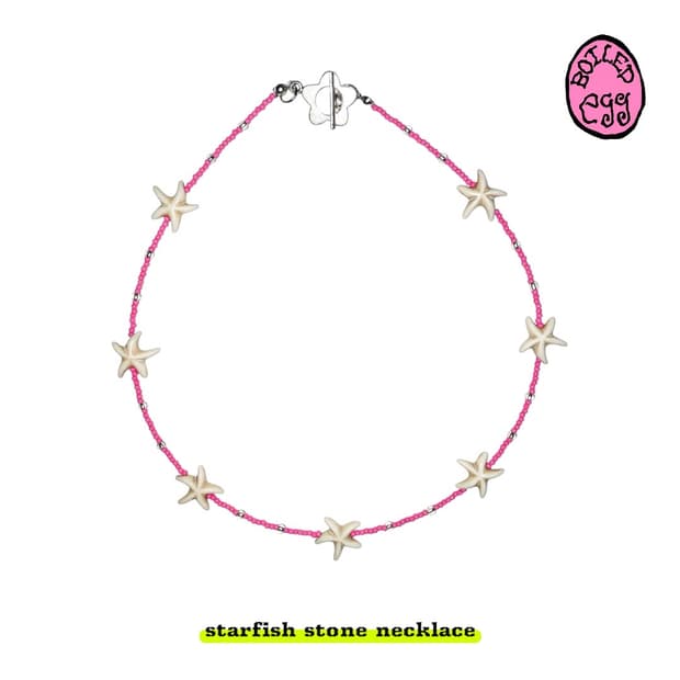 starfish stone necklace (pink)