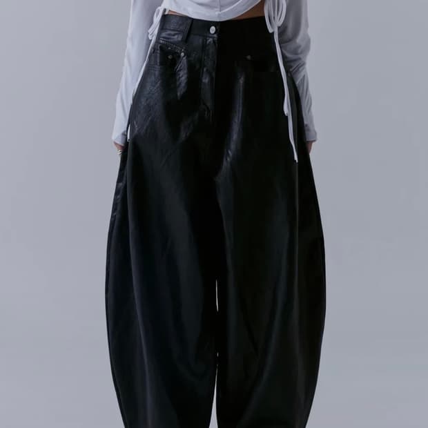 Yoke leather pants