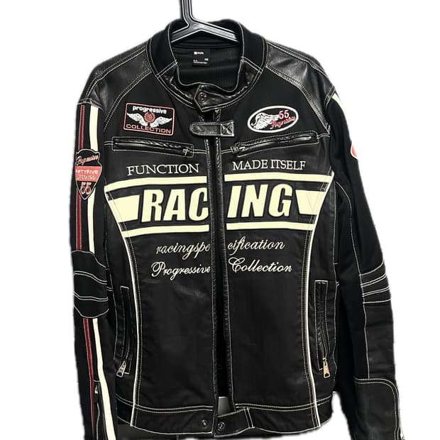 빈티지 레더 레이싱 자켓