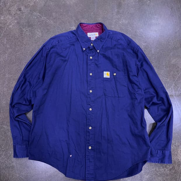 칼하트 리메이크 캐쥬얼 네이비 긴팔 셔츠 남방 XL