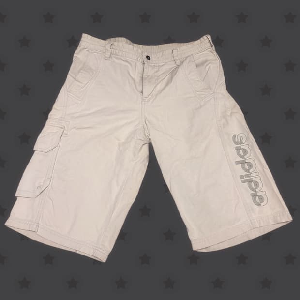 아디다스 아카이브 베이지 핀터깔 포인트 버뮤다 팬츠 
