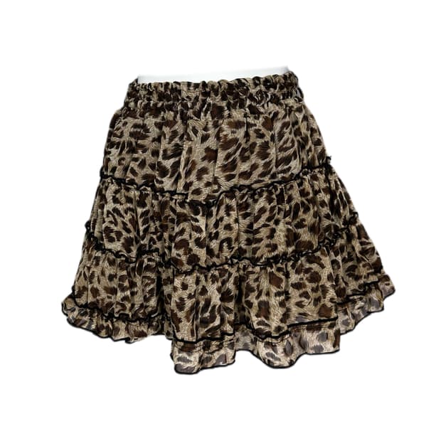leopard tired mini skirt