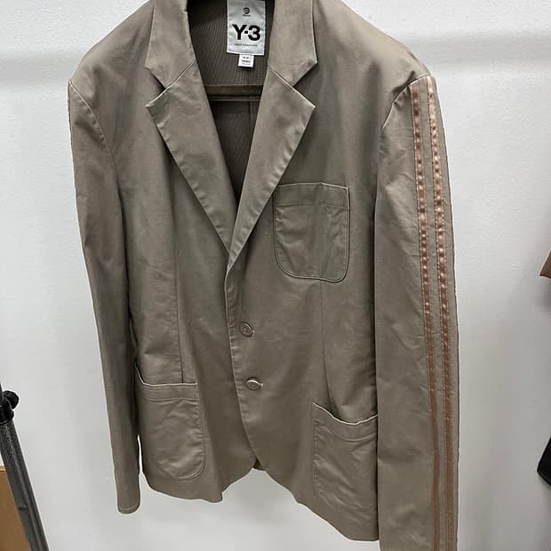 100)  Y-3 베이지 삼선 블레이져 