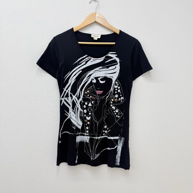 빈티지 Diesel 블랙 그래픽 티셔츠