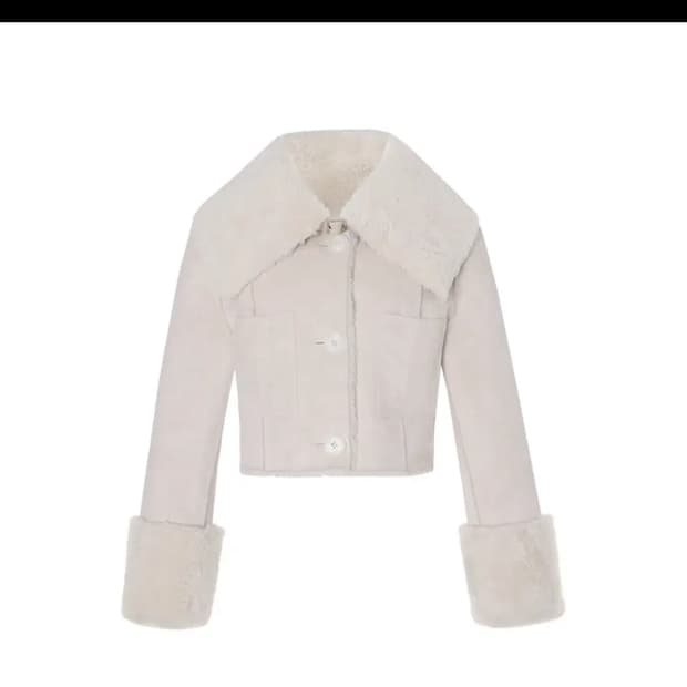 낫유어로즈 세일러 리버시블 무스탕 화이트 m