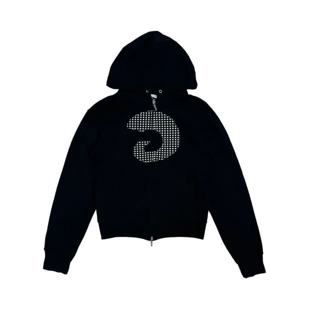 탄산마그네슘 혼 아플리케 후드집업 블랙 우먼